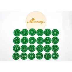 Adventskalenderzahlen grün Filz rund bestickt / Anhänger Zahlen / Zahlen aus Filz / Filzzahlen / Zahlen Adventskalender