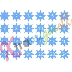 Adventskalenderzahlen Sterne zum Aufbügeln