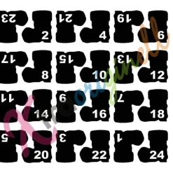 Adventskalenderzahlen Stiefel zum Aufbügeln