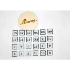 Adventskalenderzahlen weiß Filz eckig bestickt