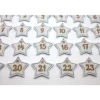 Adventskalenderzahlen weiß beige Filz Stern bestickt / Zahlen Anhänger Adventskalender