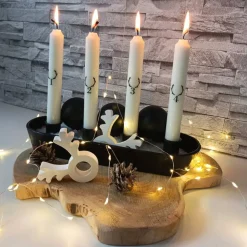 Adventskerzen 4er Set – Bedruckte Kerze für Adventskranz & Weihnachten