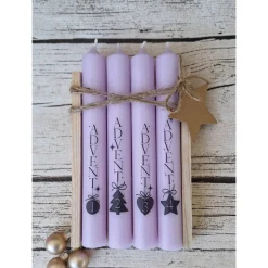 Adventskerzen im 4er Set mit Beschriftung ~ Stabkerzen ~ Weihnachten ~ Advent