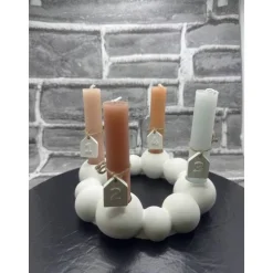 Adventskranz | Runde bobbel | mit Kerzen | Advent