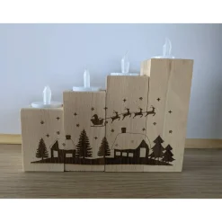 Adventskranz Adventskalender aus Holz – 4 Varianten, handgemacht