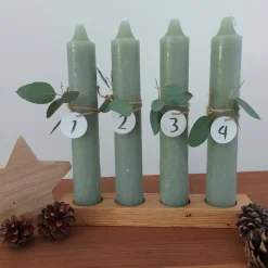 Adventskranz aus Holz, Teelichthalter 4
