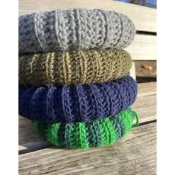 Adventskranz aus Wolle gehäkelt Dekokranz Wollkranz Tischschmuck TürKranz 25cm grün Sofortkauf