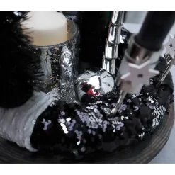 Adventskranz exklusiv schwarz silber