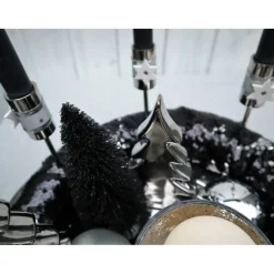 Adventskranz exklusiv schwarz silber