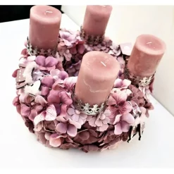 Adventskranz haltbar in altrosa