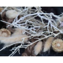 Adventskranz Holz mit Trockenblumen schwarz natur modern