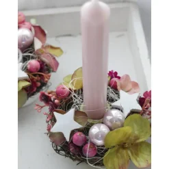 Adventskranz Hortensie haltbar – Handgefertigter Weihnachtskranz mit Kunstblumen, ca. 20cm Ø