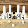 Adventskranz mit Kerzenhaltern auf Holztablett | Minimalistische Weihnachtsdeko mit 4 Kerzen