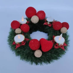 Adventskranz mit LED Teelichtern