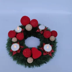 Adventskranz mit LED Teelichtern