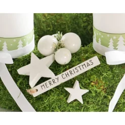 Adventskranz Moos mit Haus