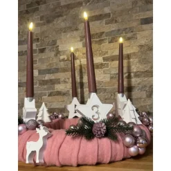 Adventskranz rosa/weiß