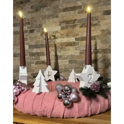Adventskranz rosa/weiß