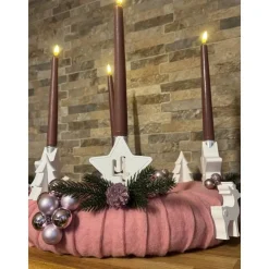 Adventskranz rosa/weiß