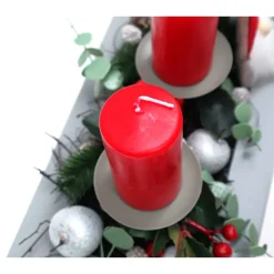 Adventskranz rot haltbar Adventsgesteck Tischdeko Weihnachtsdeko Wichtel