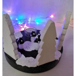 Adventskranz Tannen Pilze, schwarz, weiss