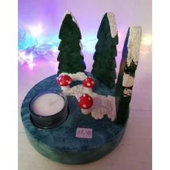 Adventskranz Tannen und Pilze