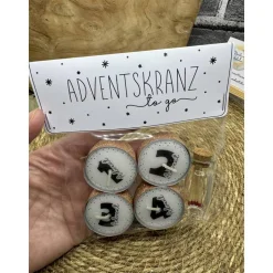Adventskranz To Go | 4 Teelichter + Streichhölzer | Weihnachten | Advent | Geschenk