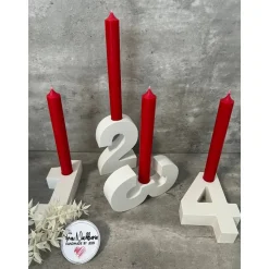 Adventskranz, Zahlen 1-4 aus Raysin, Weihnachten, Tischdeko, Holz