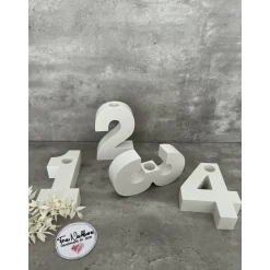 Adventskranz, Zahlen 1-4 aus Raysin, Weihnachten, Tischdeko, Holz