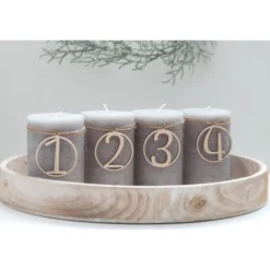 Adventskranz Zahlen Holz 1–4 (Ziffern) – handgemachte Holzzahlen, natürliche Weihnachtsdeko