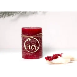 Adventskranz Zahlen Holz 1–4 in Schreibschrift mit Sternen – handgemachte Holzzahlen, natürliche Weihnachtsdeko