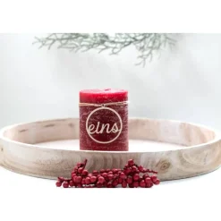 Adventskranz Zahlen Holz 1–4 in schlicher Schreibschrift – handgemachte Holzzahlen, natürliche Weihnachtsdeko