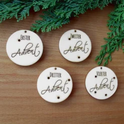 Adventskranz-Zahlen "Vorfreude" 4er-Set aus Holz