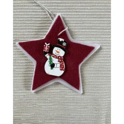 Adventstern mit Verzierung, 3-D-Sterne mit Schneemann-Motiv