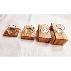 Adventstreppchen aus Holz, Teelichthalter, Kerzenhalter, Adventsdekoration, Kerzenständer, Teelichtglas, Adventskranz