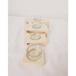 Adventstreppchen aus Holz, Teelichthalter, Kerzenhalter, Adventsdekoration, Kerzenständer, Teelichtglas, Adventskranz