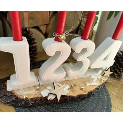 Adventszahlen aus Raysin (1–4) – handgefertigte Zahlen für deinen Adventskranz oder deine Weihnachtsdekoration
