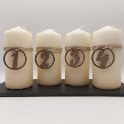 Adventszahlen 4er Satz, 1 2 3 4, Adventskranz, Weihnachten, Dekoration, Weihnachtsdeko, Merry Christmas,lasergeschnitten