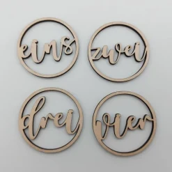 Adventszahlen 4er Satz, eins zwei drei vier, Adventskranz, Weihnachten, Dekoration, Weihnachtsdeko, Merry Christmas