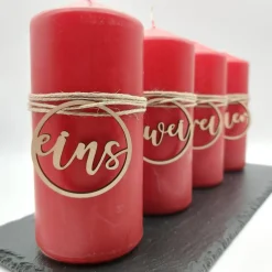 Adventszahlen 4er Satz, eins zwei drei vier, Adventskranz, Weihnachten, Dekoration, Weihnachtsdeko, Merry Christmas