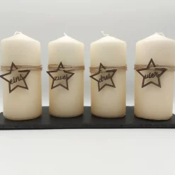 Adventszahlen 4er Satz Sterne, eins zwei drei vier, Adventskranz, Weihnachten, Dekoration, Weihnachtsdeko, Christmas