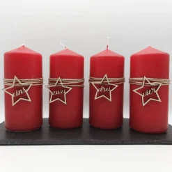 Adventszahlen 4er Satz Sterne, eins zwei drei vier, Adventskranz, Weihnachten, Dekoration, Weihnachtsdeko, Christmas