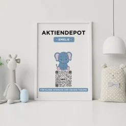 Aktie Etf Geldgeschenk | QrCode Aktiendepot Bild | Motiv Elefant