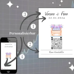 Aktien Etf Geldgeschenk | Personalisiertes Hochzeitsgeschenk | QrCode Geschenkkarte | Bulli