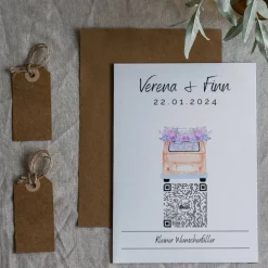 Aktien Etf Geldgeschenk | Personalisiertes Hochzeitsgeschenk | QrCode Geschenkkarte | Bulli