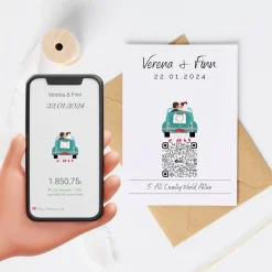 Aktiengeschenk | Aktien Etf Geschenkverpackung | Personalisiertes Geldgeschenk | QrCode Geschenkkarte | Bulli Cabrio