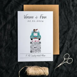 Aktiengeschenk | Aktien Etf Geschenkverpackung | Personalisiertes Geldgeschenk | QrCode Geschenkkarte | Bulli Cabrio