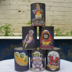 Alienmotive für Dosenwerfen 