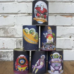 Alienmotive für Dosenwerfen