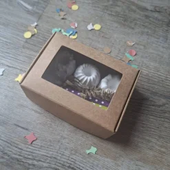 Alle Guten Dinge sind Drei/ 3 Minigugelhupfe/ 3 Geburtstagskerzen / kleiner Geschenkkarton